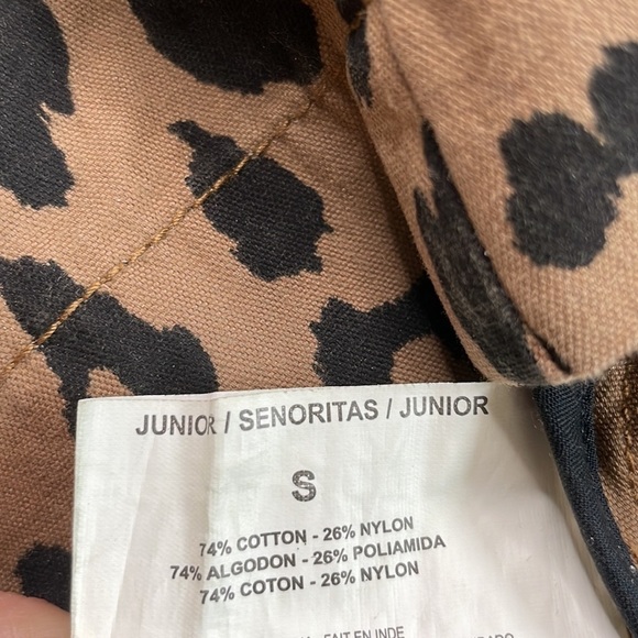 RACHEL Rachel Roy Denim Tan and Black Leopard Zip Up Utility Jacket, size small - Picture 11 of 15